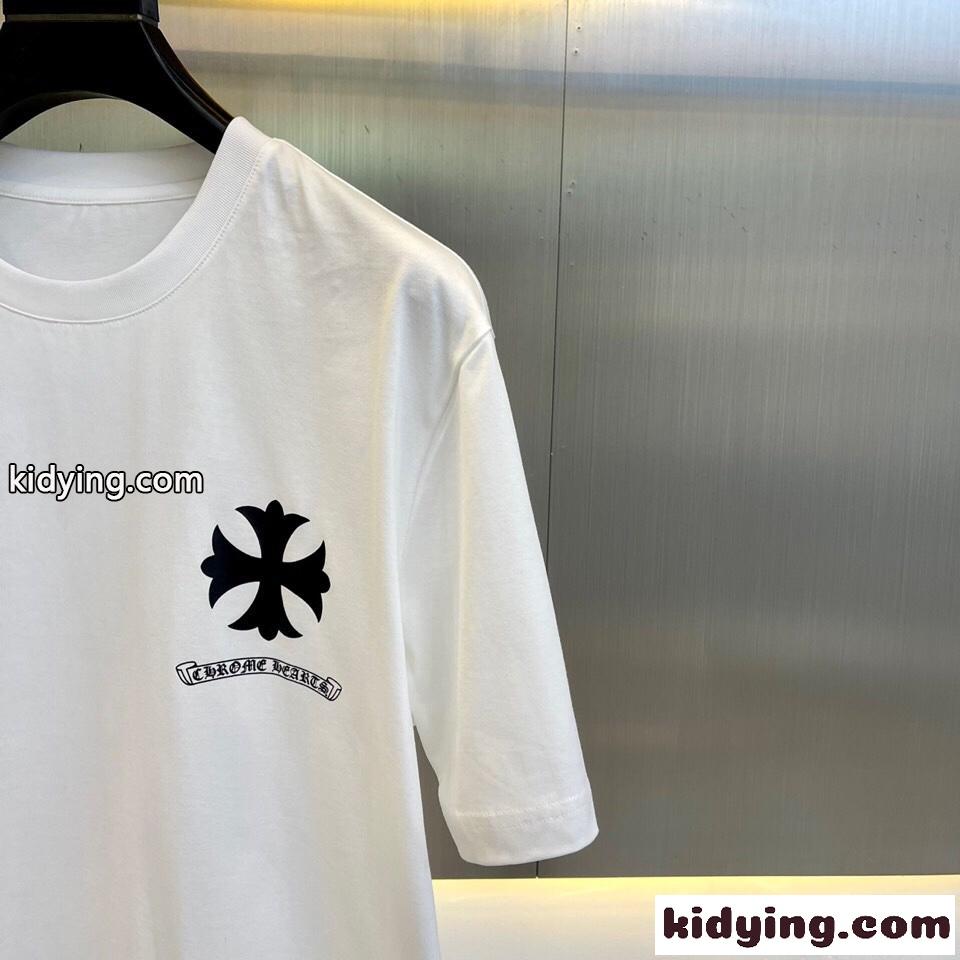 クロムハーツ Tシャツ コピー メンズシンプル 着回し 着心地いい コットン 半袖Tシャツ-1