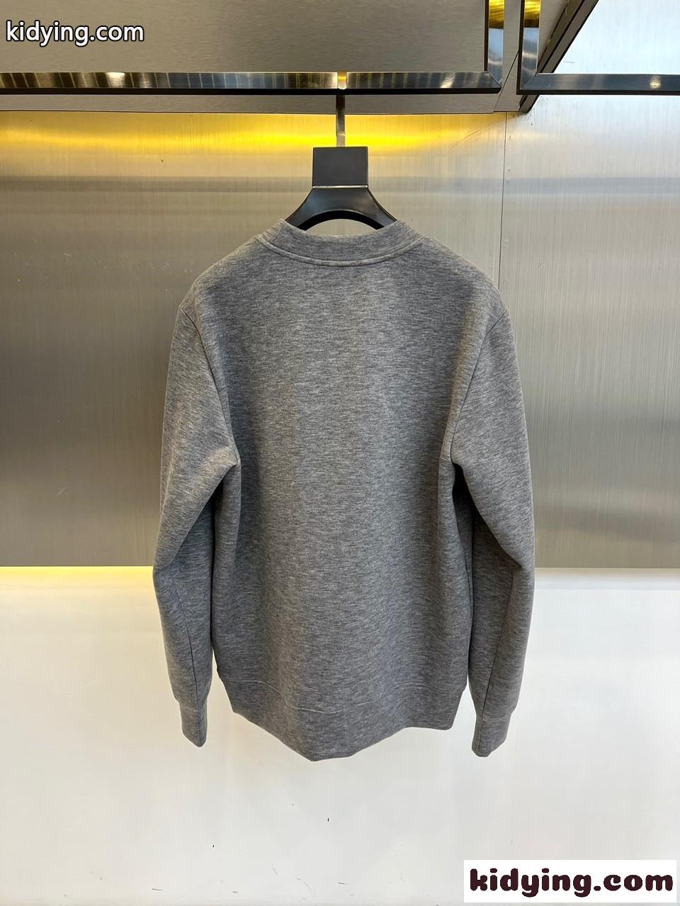 定番 カジュアル クルーネック コットンス ウェットシャツ バーバリー 長袖Tシャツ コピー グレー-3