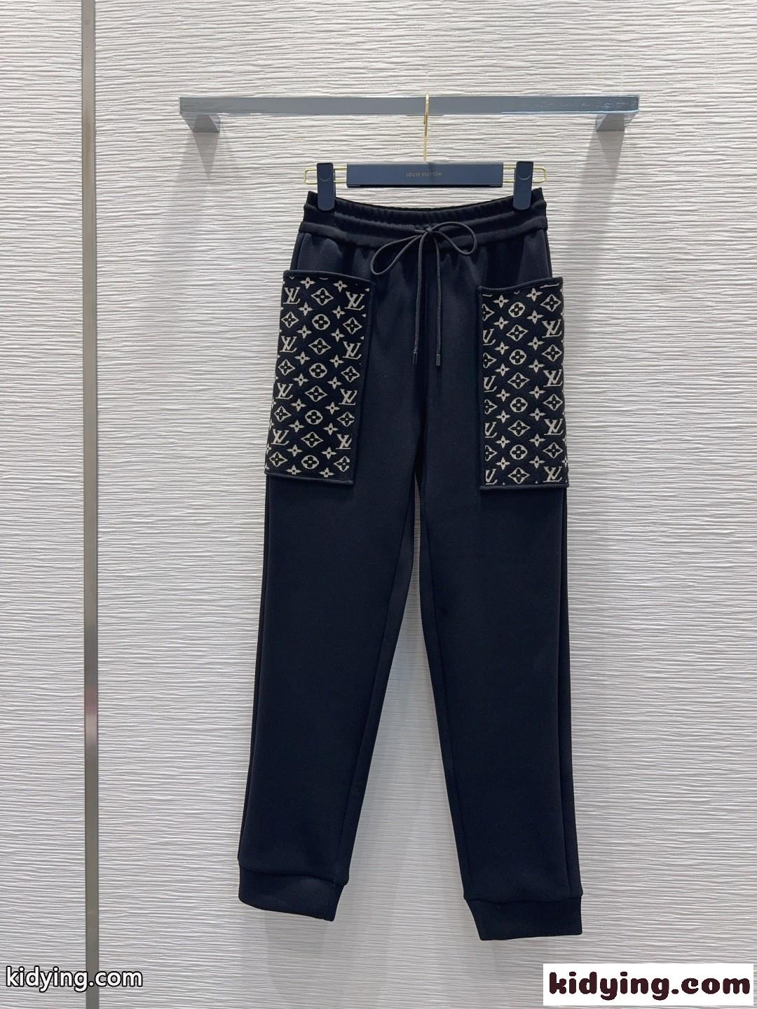 モノグラム アクセント ジョギングパンツ ルイ・ヴィトン パンツ コピー ブラック-2