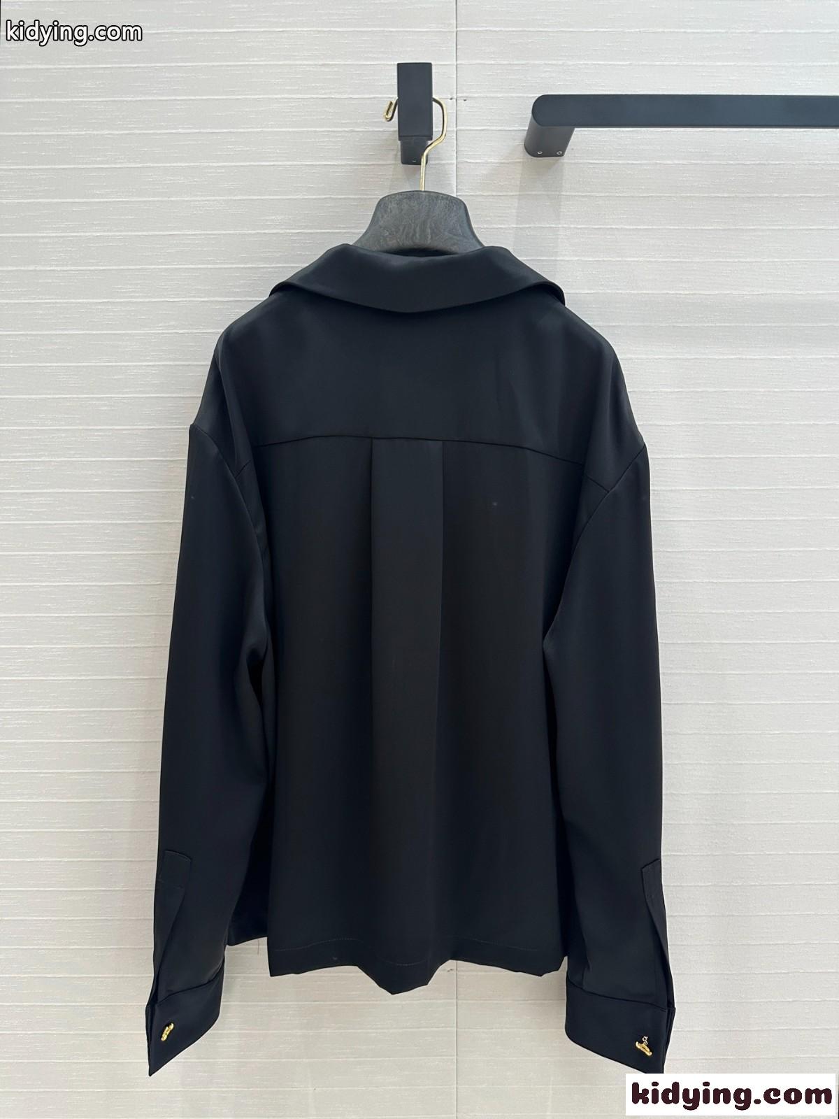 洗練された パジャマ ブラウス ロエベ シャツ コピー レディース トップス ブラック-6