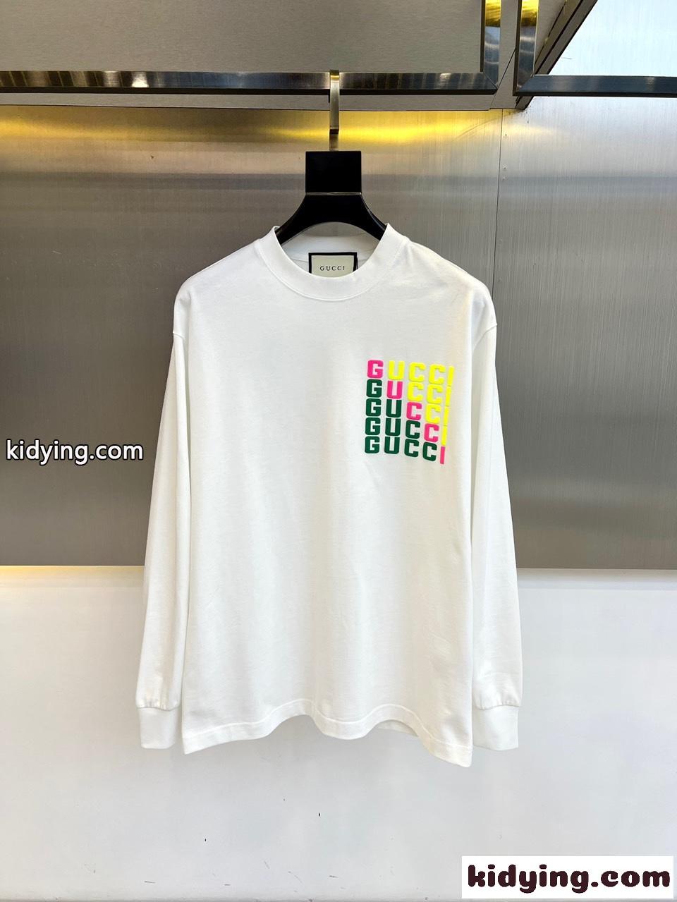 定番 合わせやすい ロゴ グッチ Tシャツ コピー 長袖Tシャツ ホワイト-0