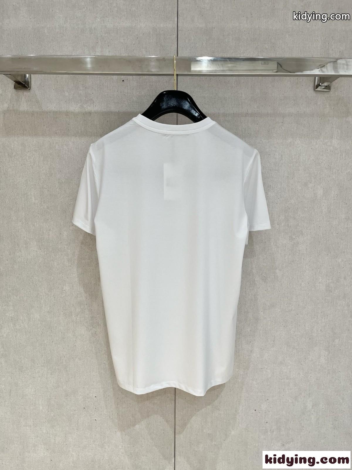 シンプル ロゴ入り クルーネック 半袖Tシャツ トムフォード Tシャツ 偽物 ホワイト-4