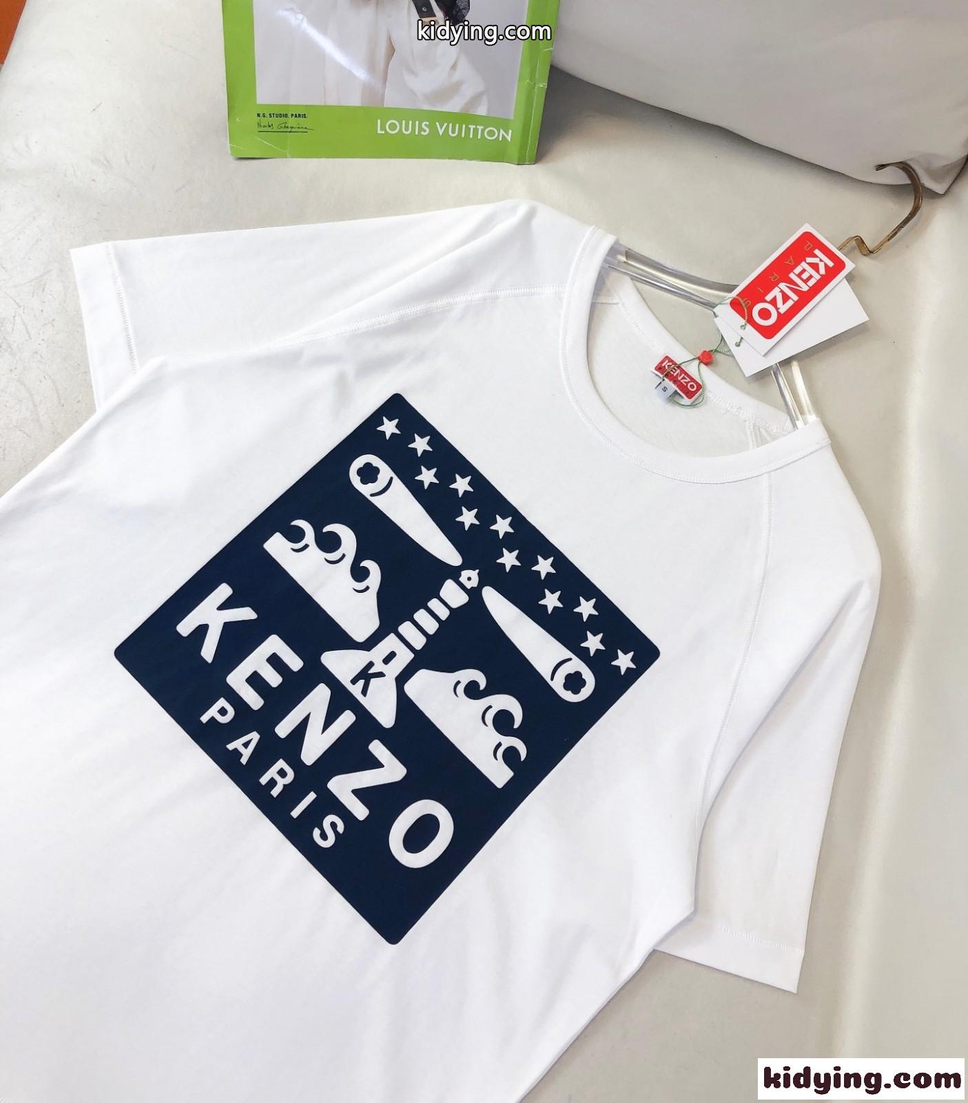 ケンゾー Tシャツ コピー シンプル クルーネック プリント 半袖Tシャツ ユニセックス-1