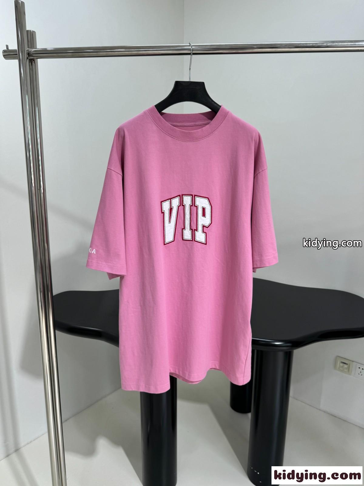 ユニセックス バレンシアガ Tシャツ コピー オーバーサイズ 半袖Tシャツ ピンク-0
