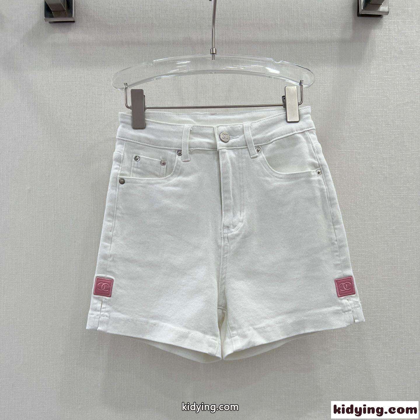 定番 合わせやすい シャネル パンツ コピー レディース デニム ショートパンツ ホワイト-0