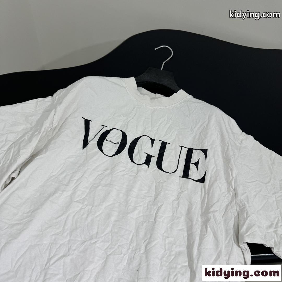 VOGUE 半袖Tシャツ オーバーサイズ バレンシアガ Tシャツ コピー ホワイト-3