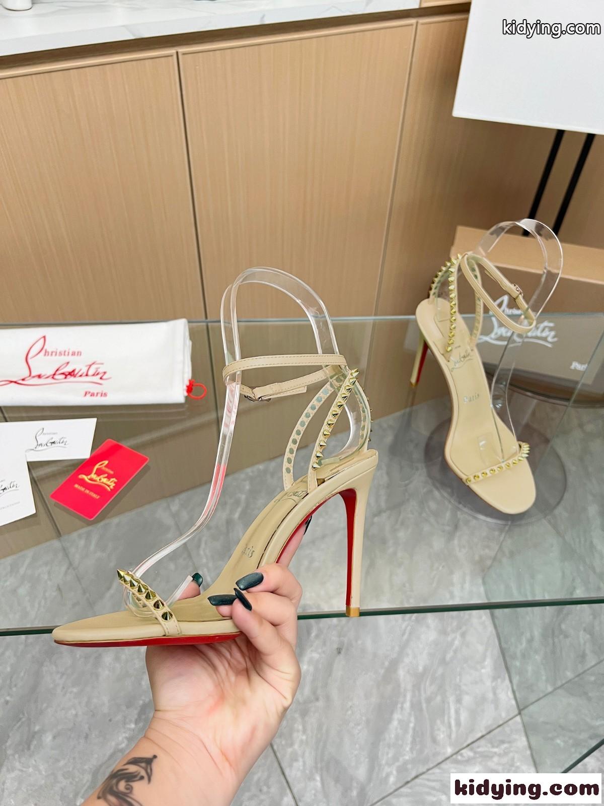 So Me 100 レザーサンダル 美脚 クリスチャン・ルブタン サンダル コピー ベージュ-2