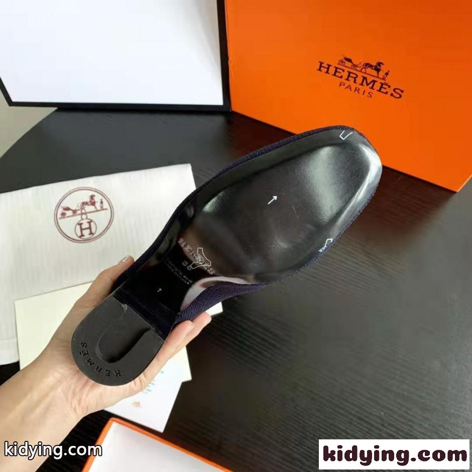 HERMES エルメス ジェナ ショートブーツ コピー アンクルブーツ ネイビー-0
