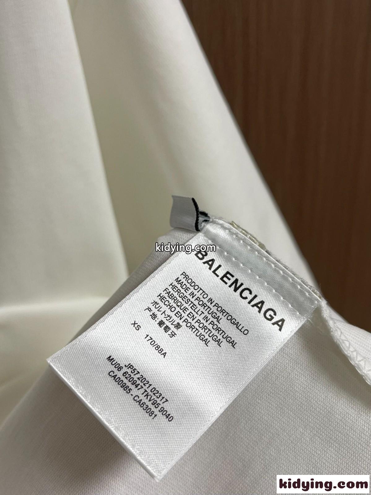 カジュアル クルーネック 半袖Tシャツ バレンシアガ Tシャツ コピー ユニセックス ホワイト-4