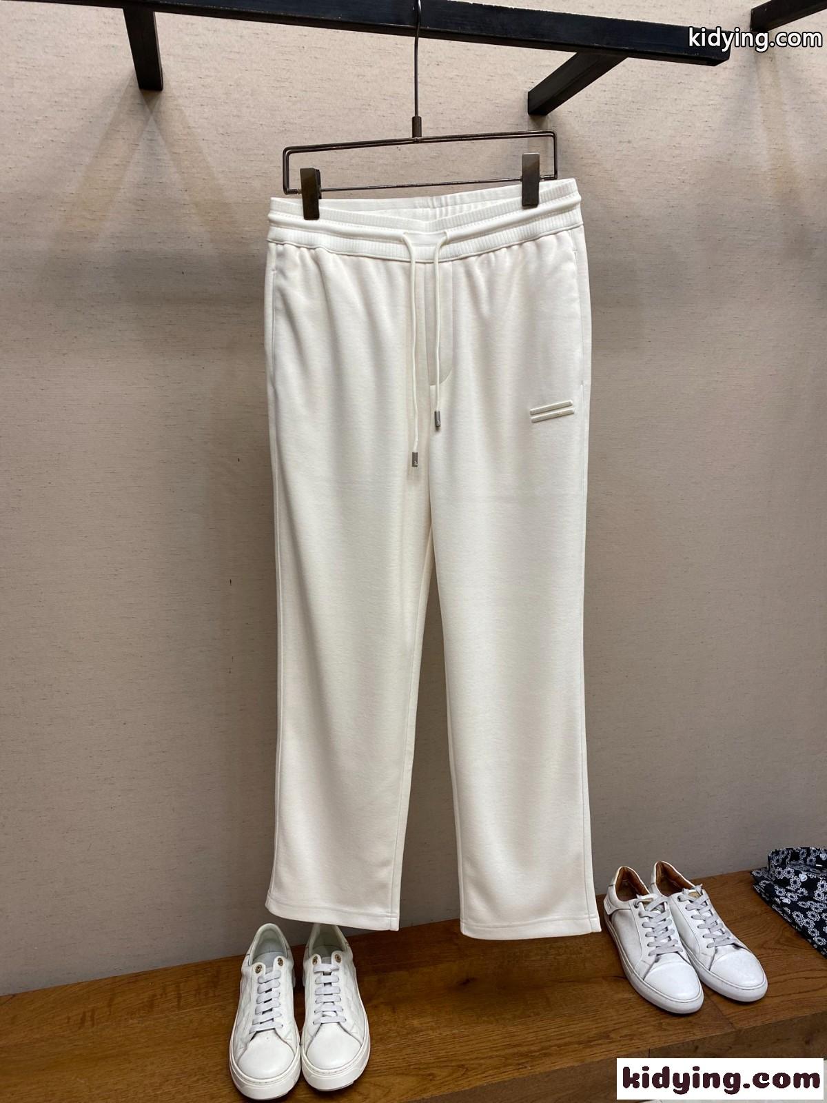 カジュアル リラックス スウェットパンツ エルメネジルド・ゼニア パンツ 偽物 ホワイト-1