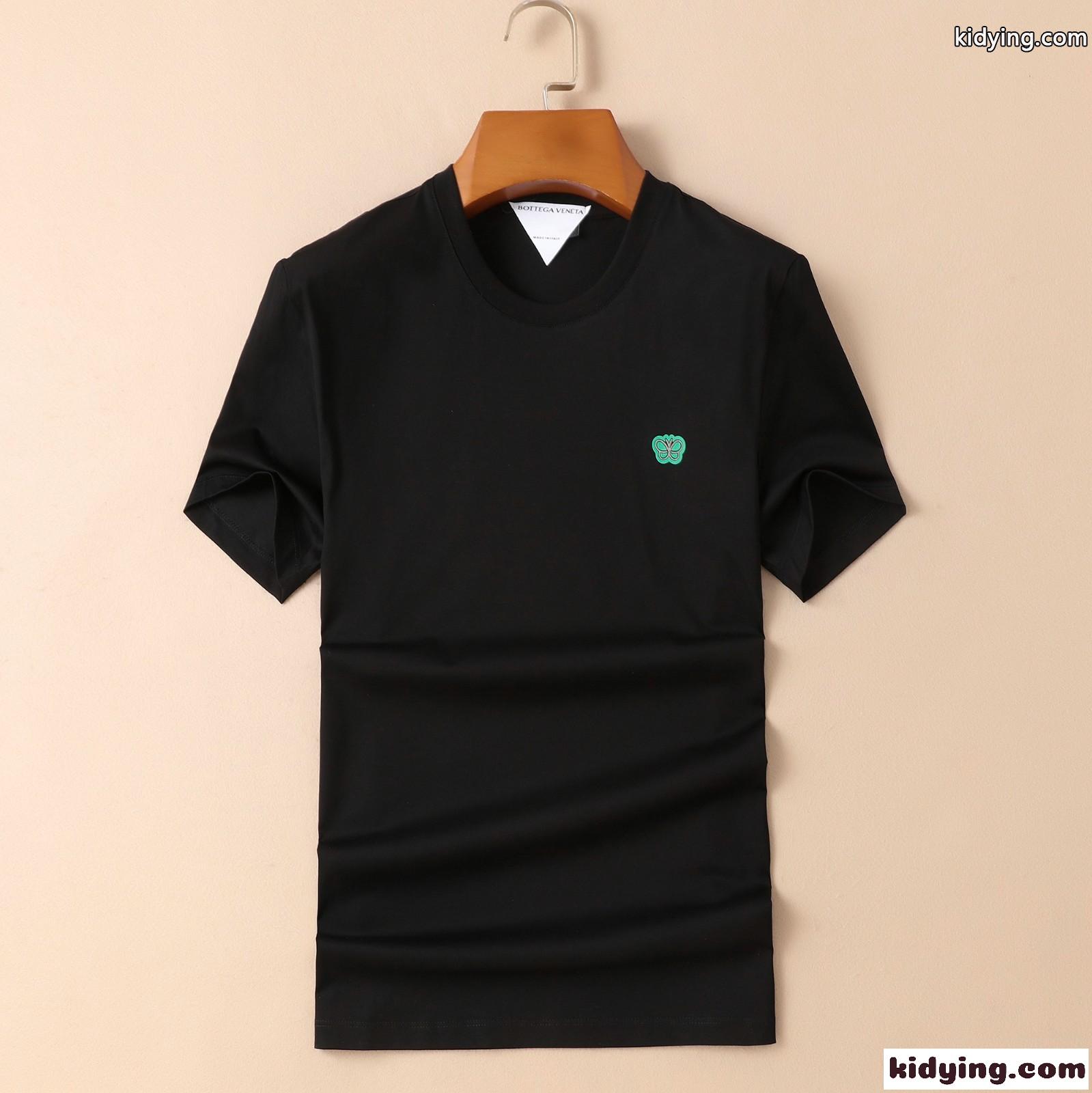 シンプル カジュアル 柔らかい 着心地いい クールネック ボッテガヴェネタ 半袖tシャツ コピー ホワイト ブラック-2