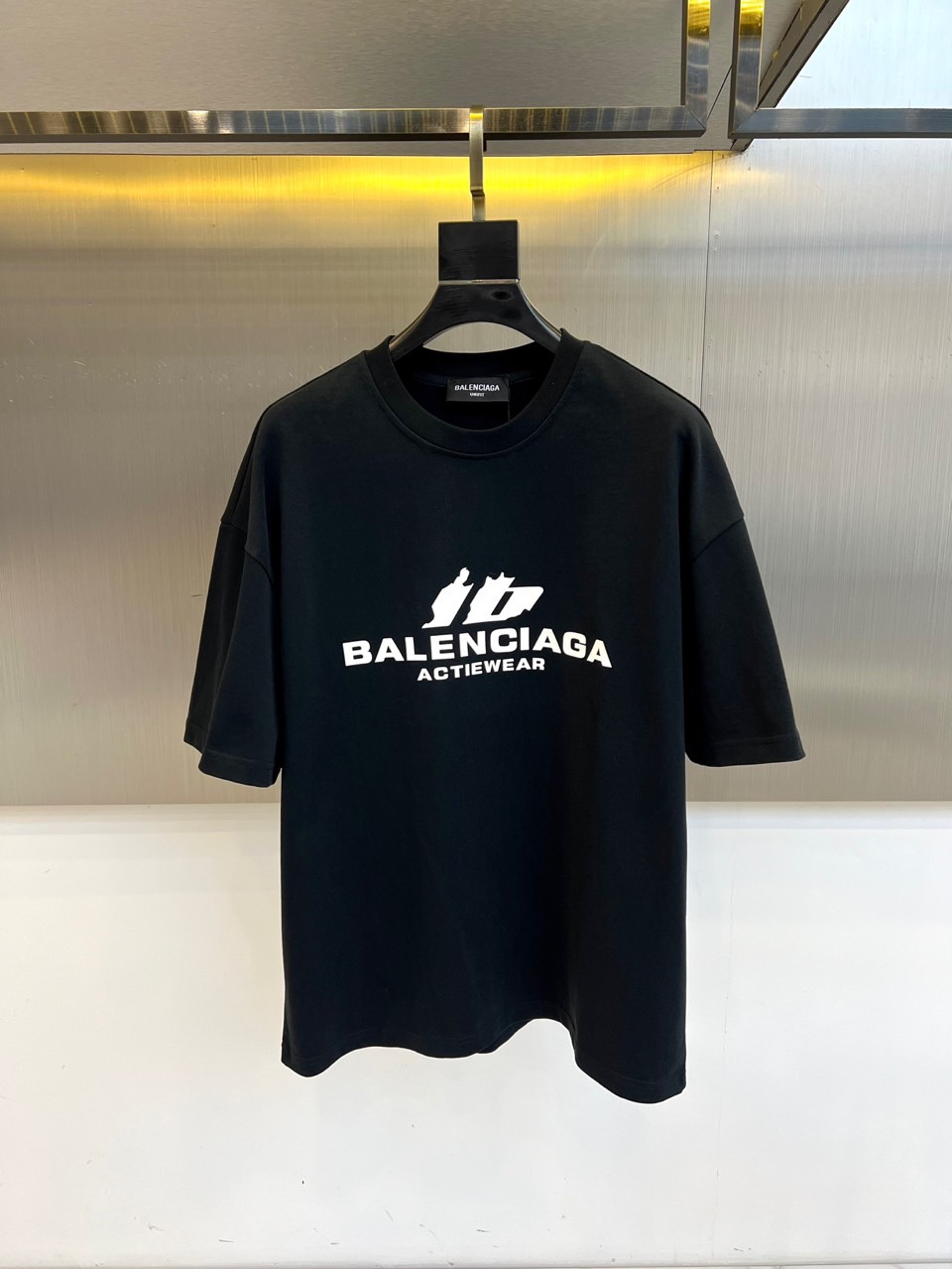 ゆったり プリントTシャツ バレンシアガ Tシャツ 偽物 コットン ブラック-0