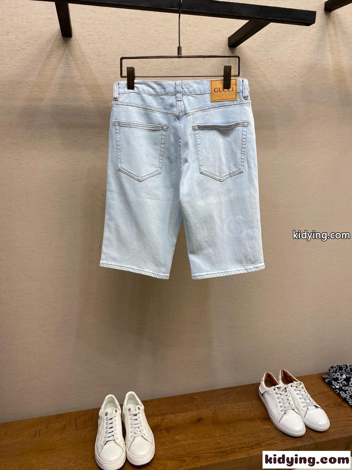 シンプル ベーシック デニムショーツ グッチ パンツ 偽物 ショートパンツ-1