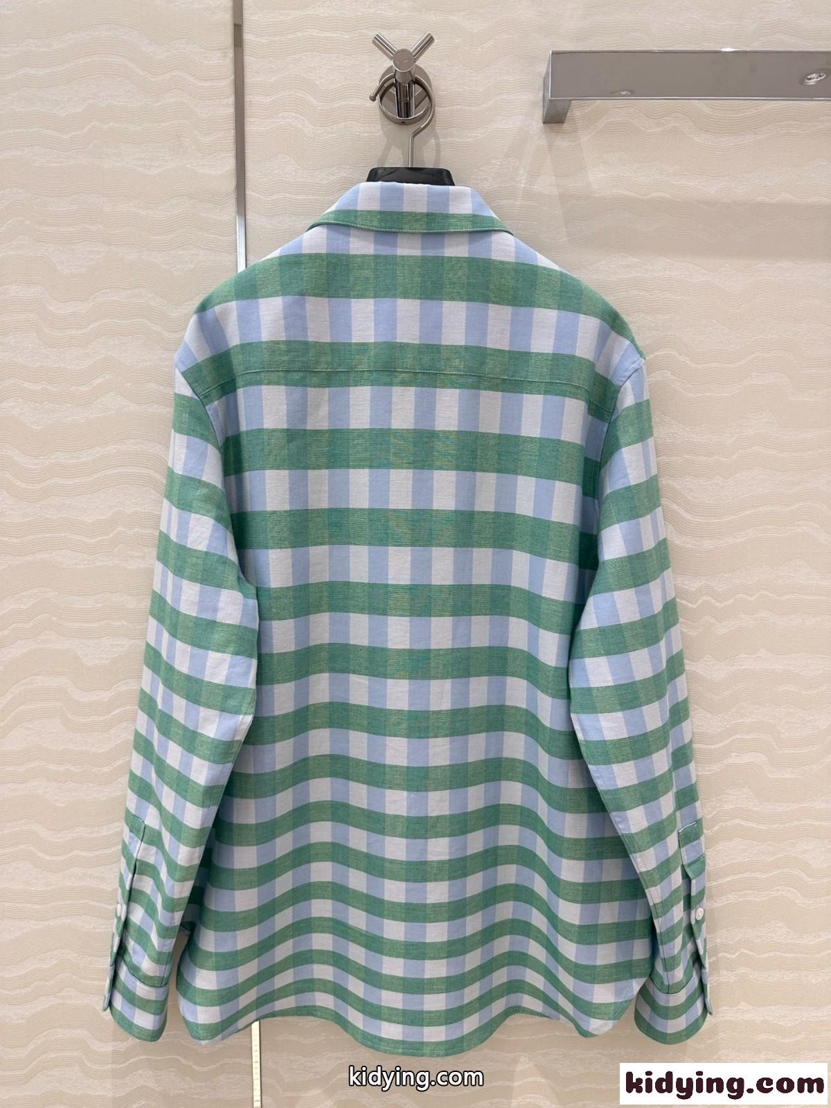定番カジュアルチェックコットンシャツ ロエベ シャツ コピー ユニセックス-4