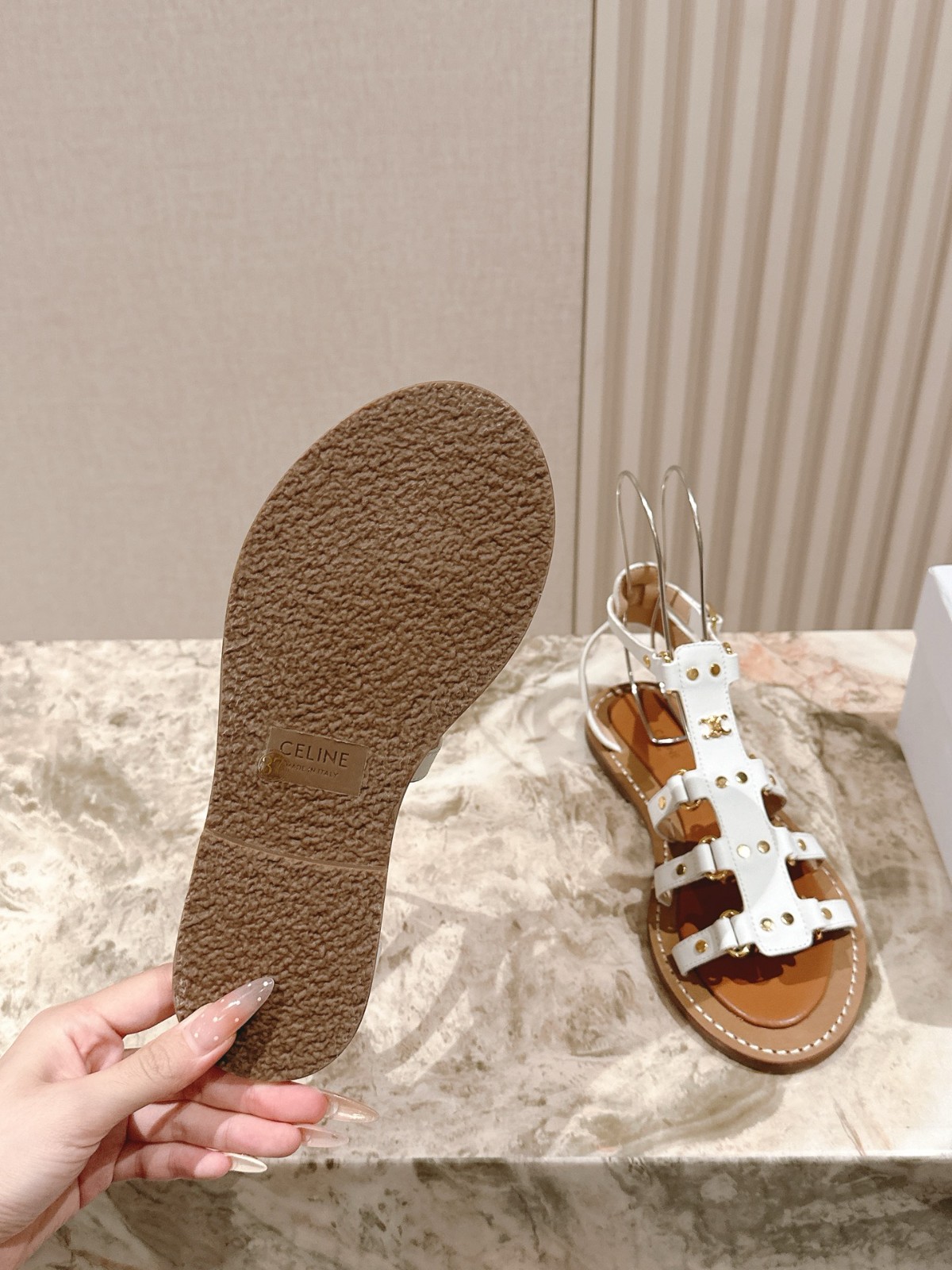 CELINE リンピア グラディエーター サンダル セリーヌ スーパーコピー ホワイト-3