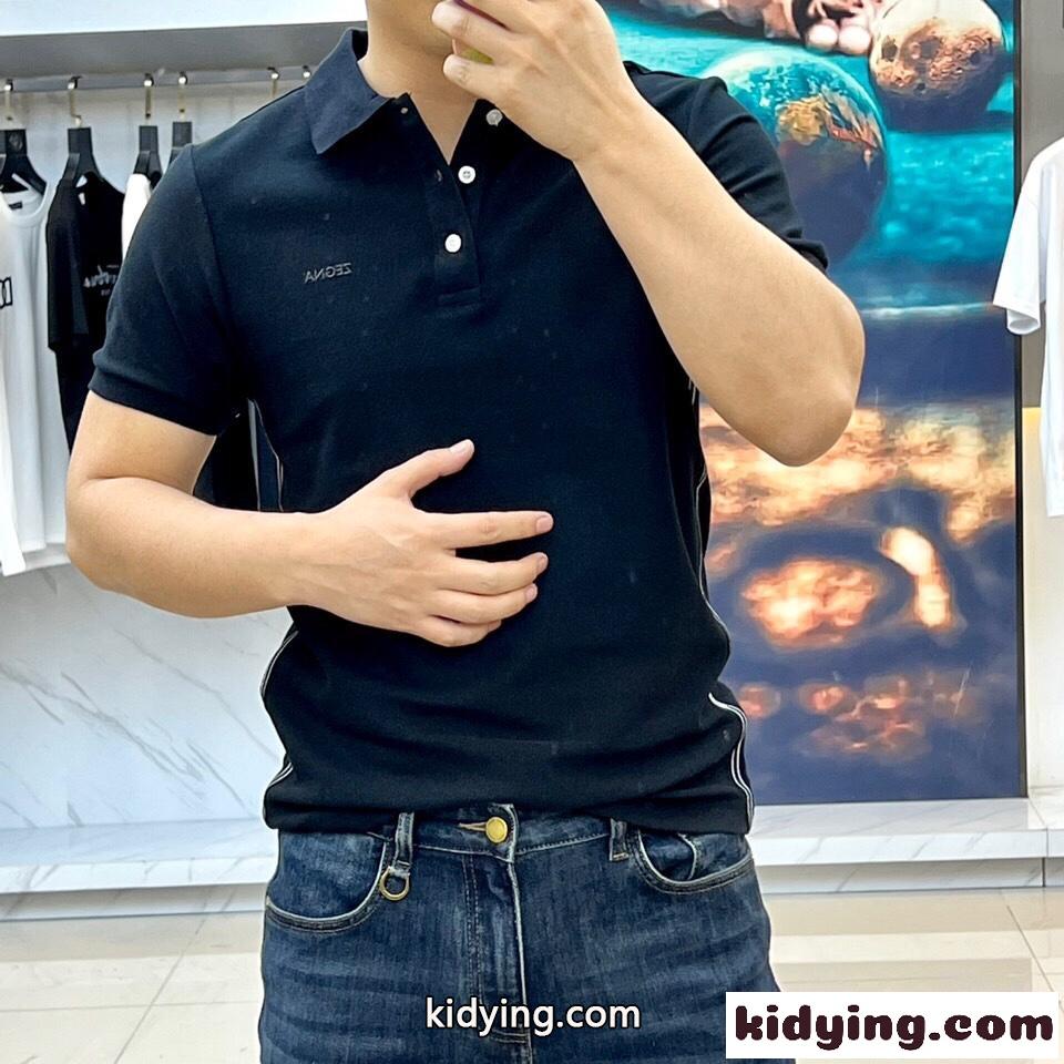 カジュアル ロゴ エルメネジルド・ゼニア Tシャツ コピー メンズ 半袖 ポロシャツ ブラック-2