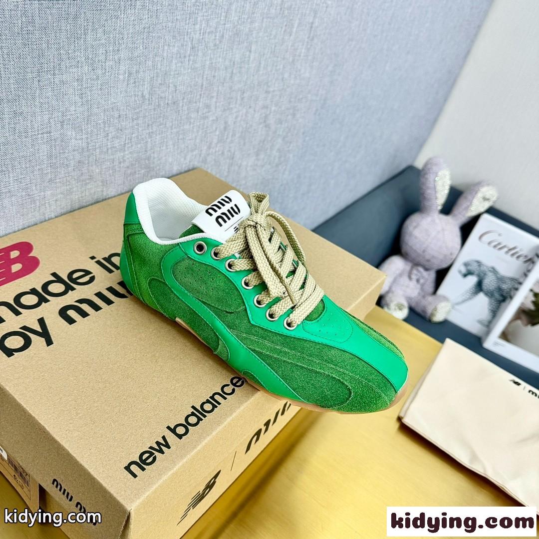 大人気 Miu Miu x New Balance ローカットスニーカー スーパーコピー グリーン-4