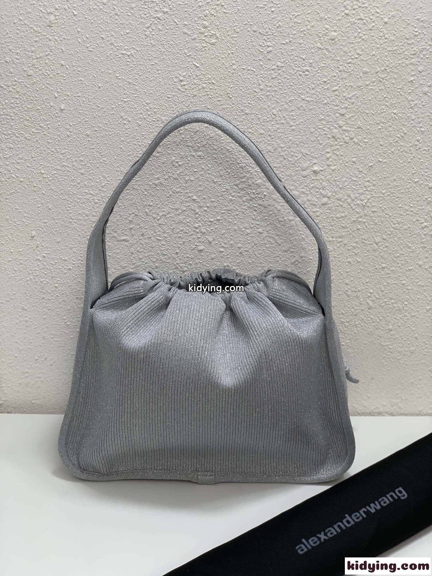 Alexander Wang Ryan スモール リブニット ハンドバッグ アレキサンダーワング バッグ コピー シルバー-0