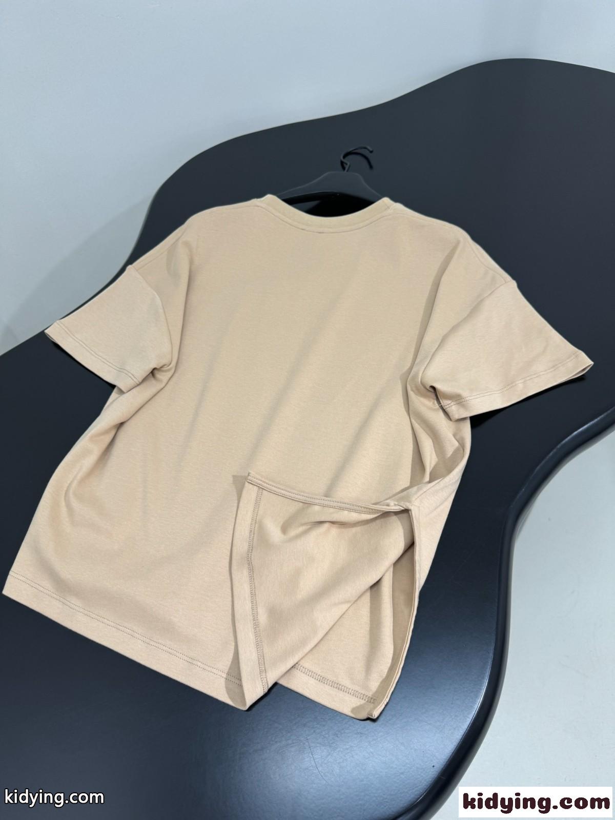 カジュアル アシンメトリー 半袖Tシャツ ロエベ Tシャツ コピー カーキ-4