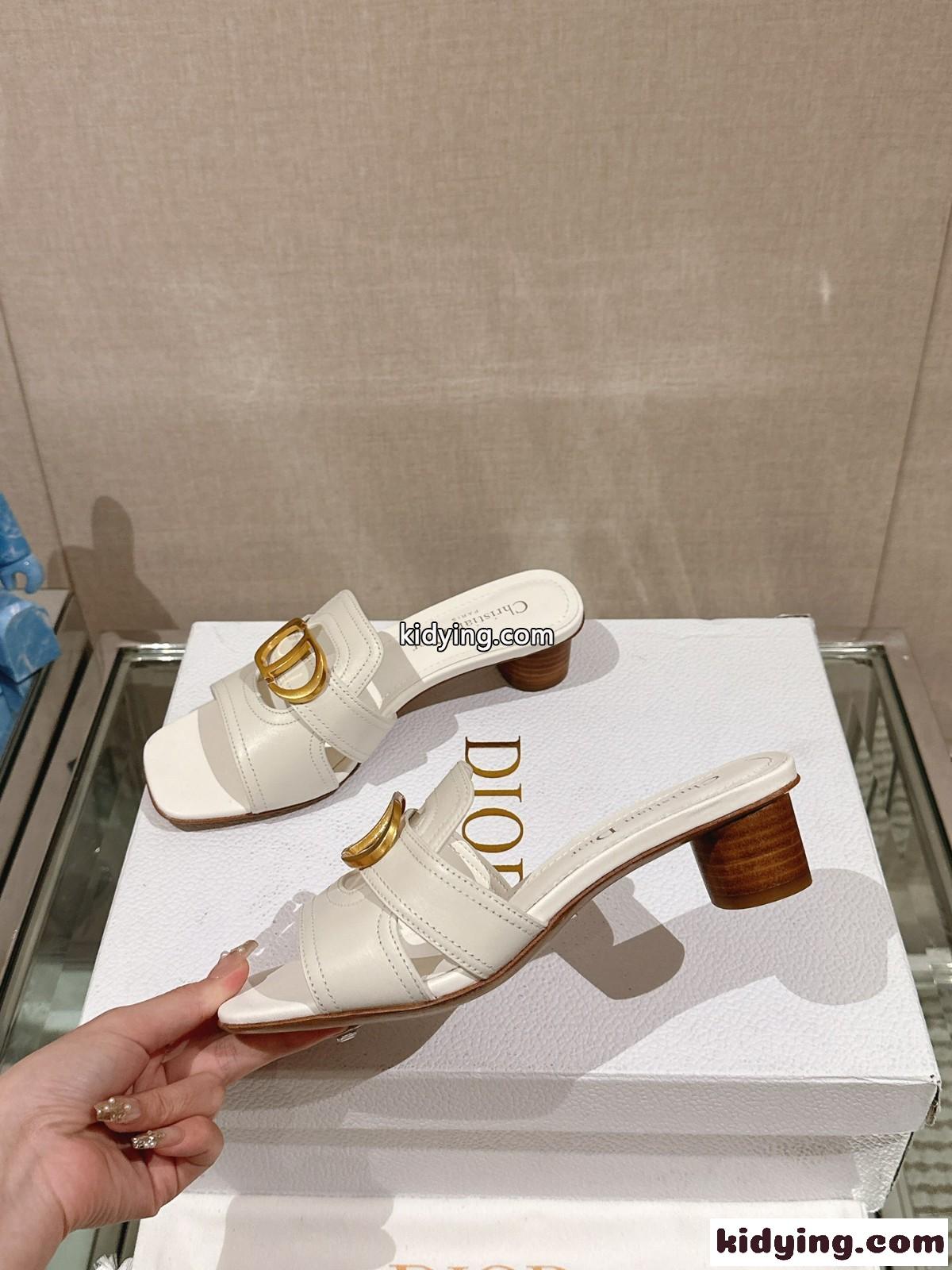 Dior Or 30 Montaigne ヒールスライド クリスチャン・ディオール サンダル コピー ホワイト-2