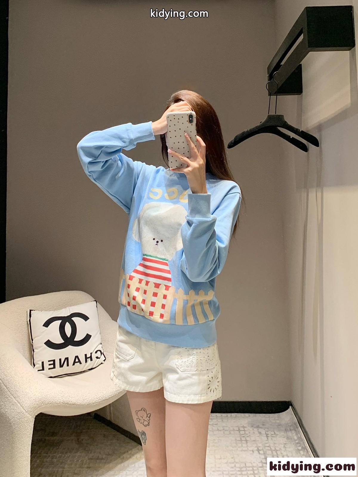 合わせやすい 可愛い プリント グッチ Tシャツ コピー スウェットシャツ-0