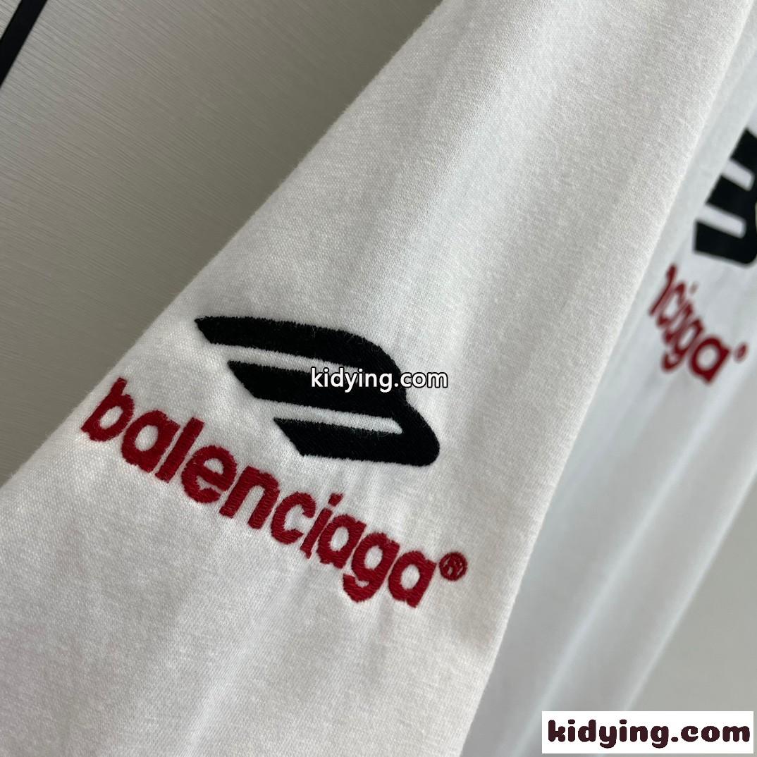 人気 ユニセックス 3B SPORTS ICON ロングスリーブ Tシャツ バレンシアガ Tシャツ コピー ホワイト-3