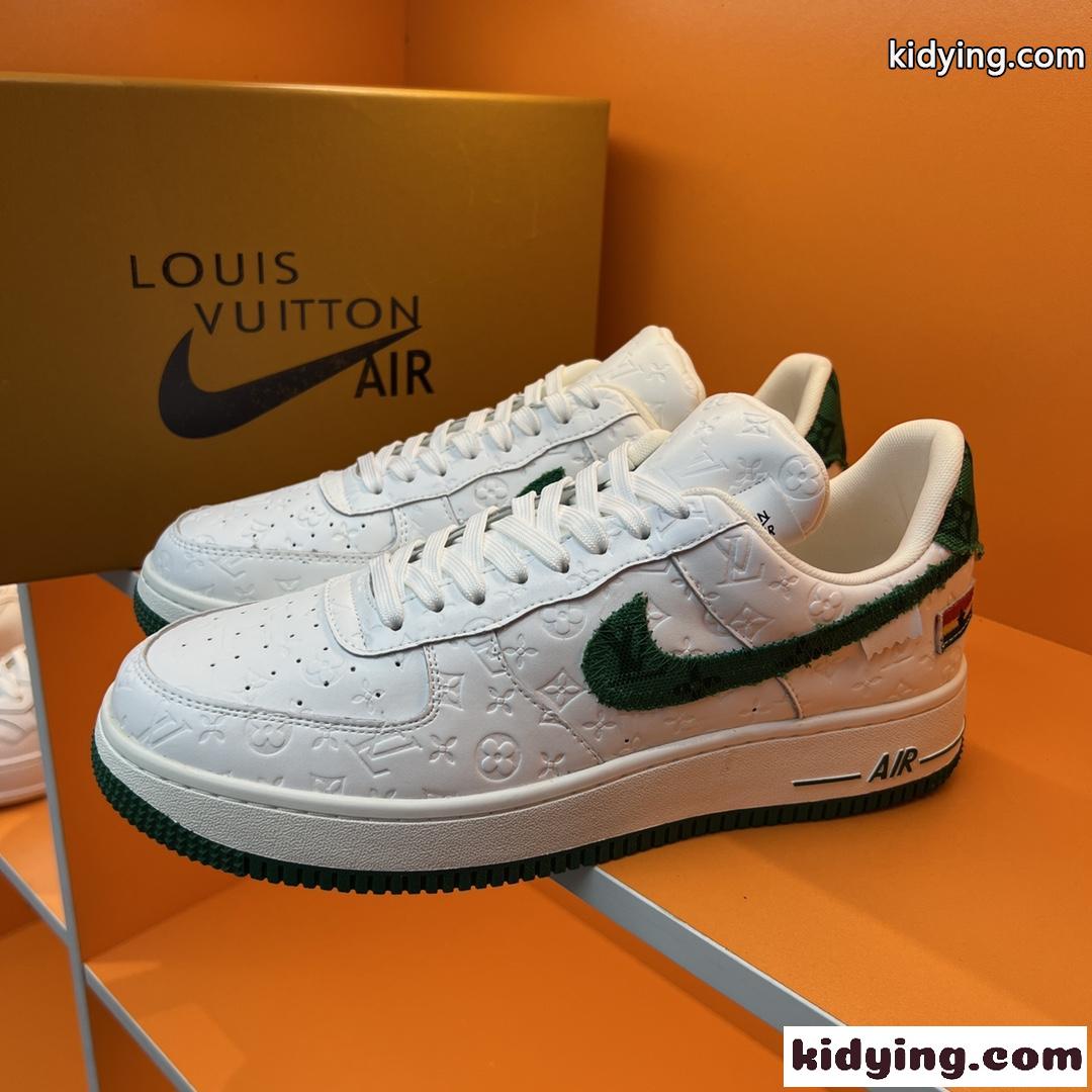 LV x OFF-WHITE x Nike おしゃれ カジュアル オフホワイト スニーカー コピー レースアップ 人気-0