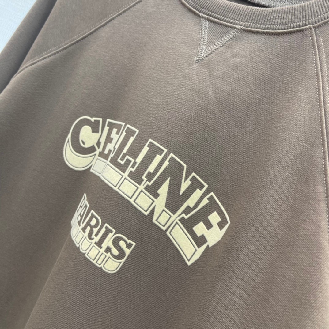 定番 カジュアル おしゃれ ロゴ クルーネック セリーヌ Tシャツ コピー トレーナー-1