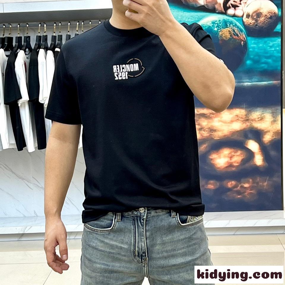 モンクレール Tシャツ コピー カジュアル クルーネック 半袖Tシャツ ブラック-2
