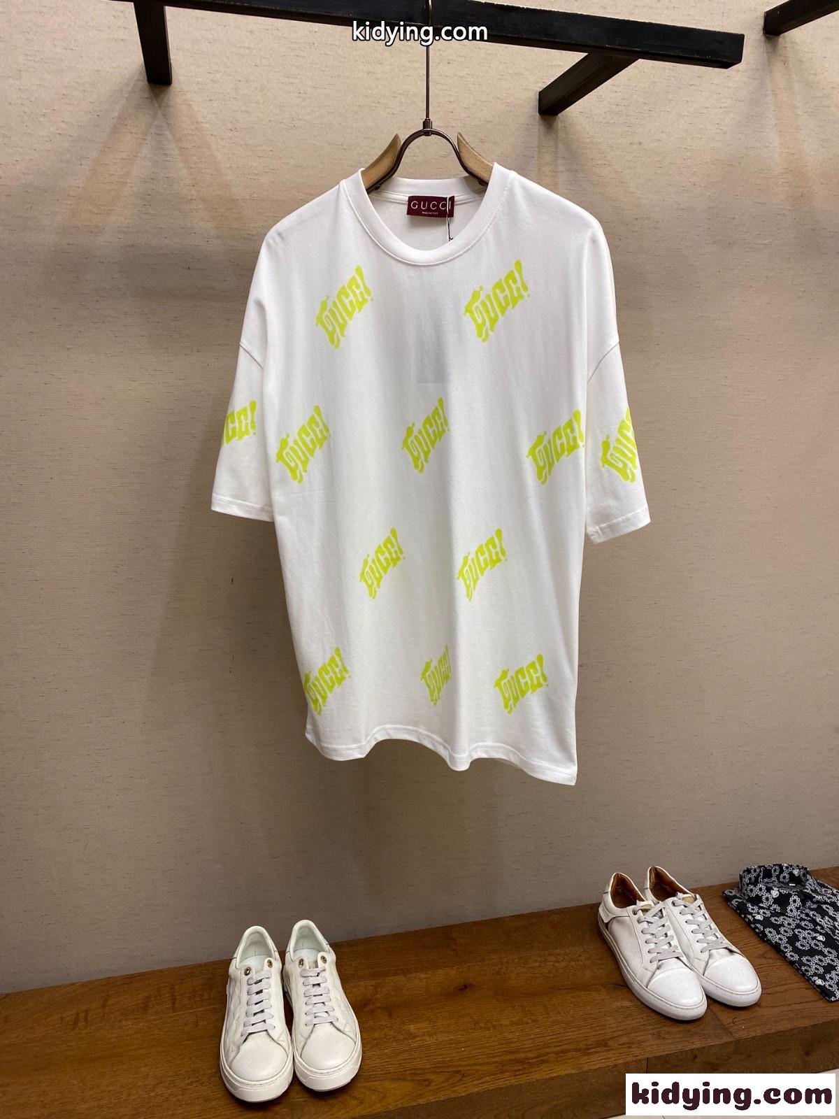 カジュアル ロゴプリント 半袖Tシャツ グッチ Tシャツ 偽物 コットン トップス-2