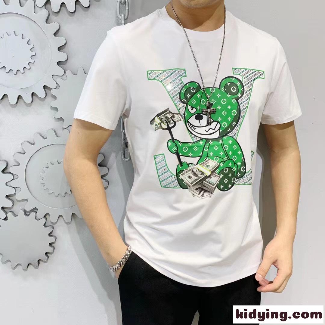 人気 カジュアル おしゃれ 快適 クルーネック ルイ・ヴィトン tシャツ コピー 半袖 夏 定番 トップス-0