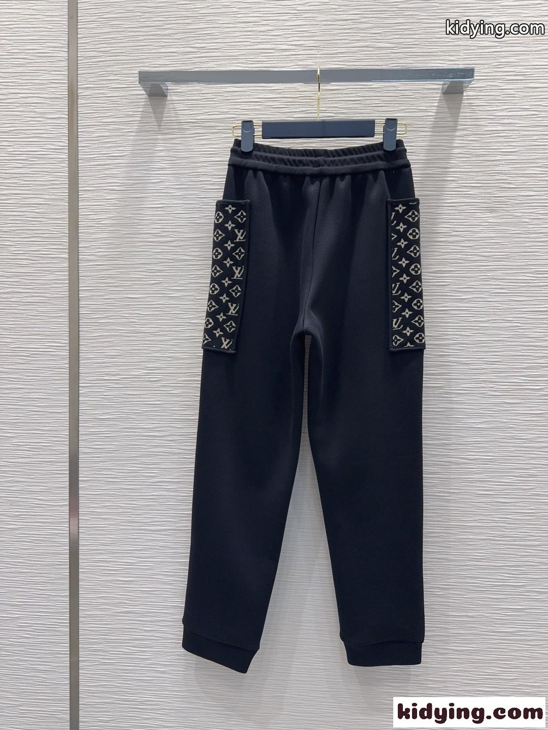 モノグラム アクセント ジョギングパンツ ルイ・ヴィトン パンツ コピー ブラック-4