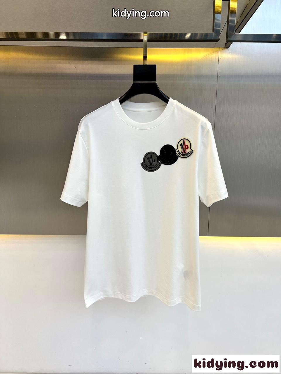クラシック 合わせやすい 半袖Tシャツ モンクレール Tシャツ コピー ホワイト-0
