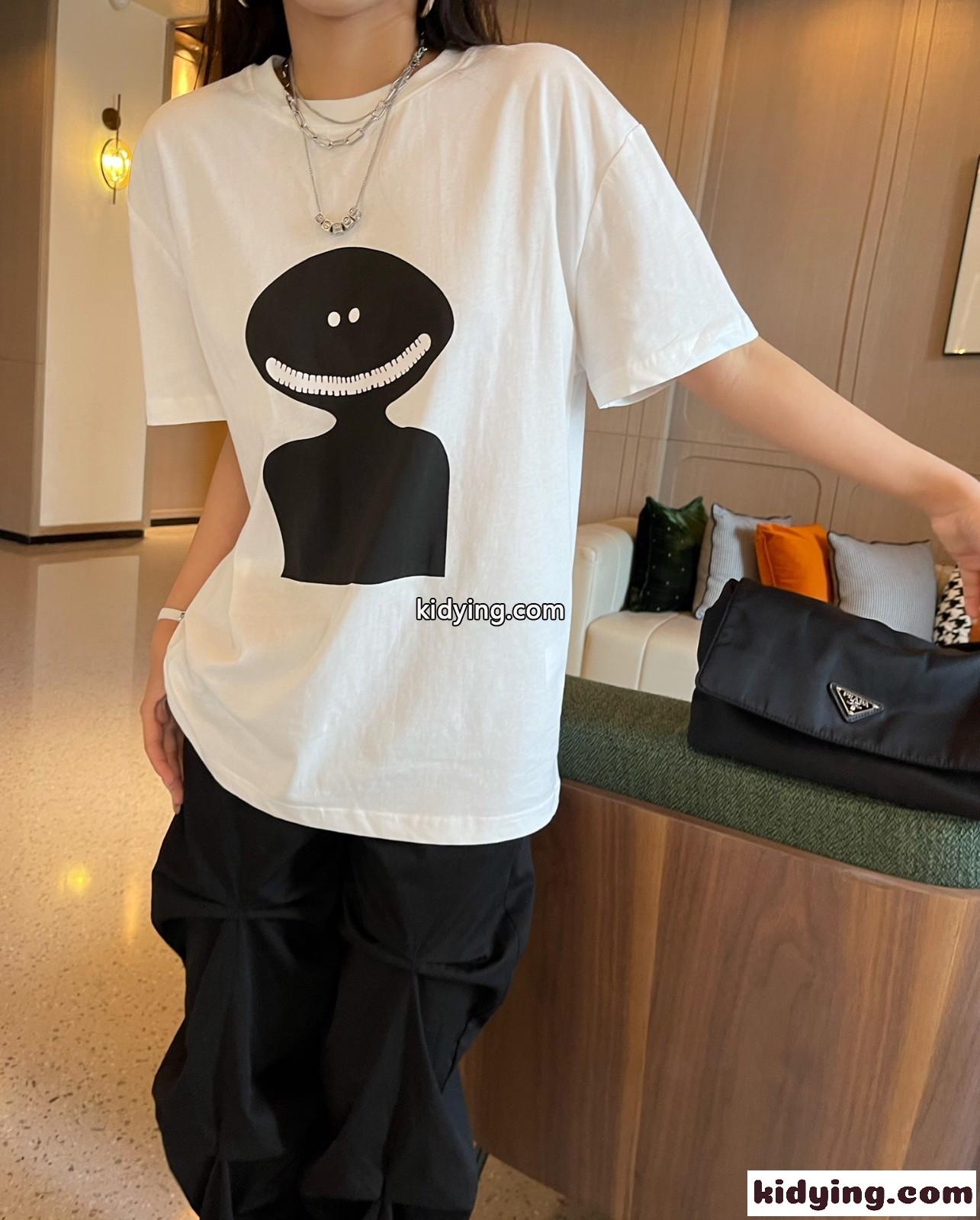 春夏 新作 プリント おしゃれ ゆったり カジュアル セリーヌ tシャツ コピー 半袖 コットン 快適 クルーネック-4