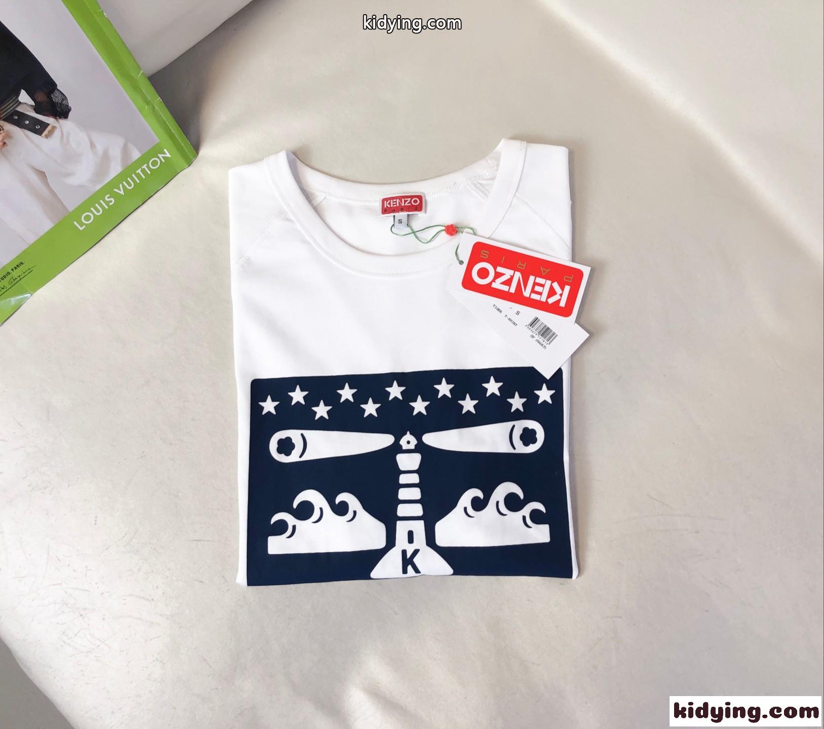 ケンゾー Tシャツ コピー シンプル クルーネック プリント 半袖Tシャツ ユニセックス-3