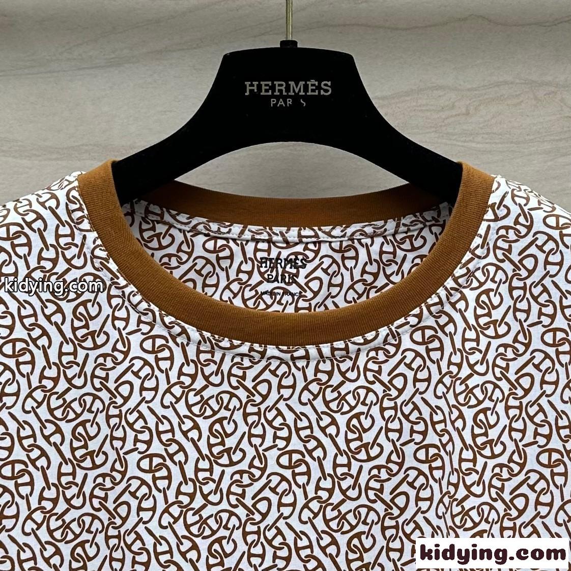 目を惹くデザイン♥マイクロTシャツ エルメス 半袖Tシャツ コピー ホワイト-0