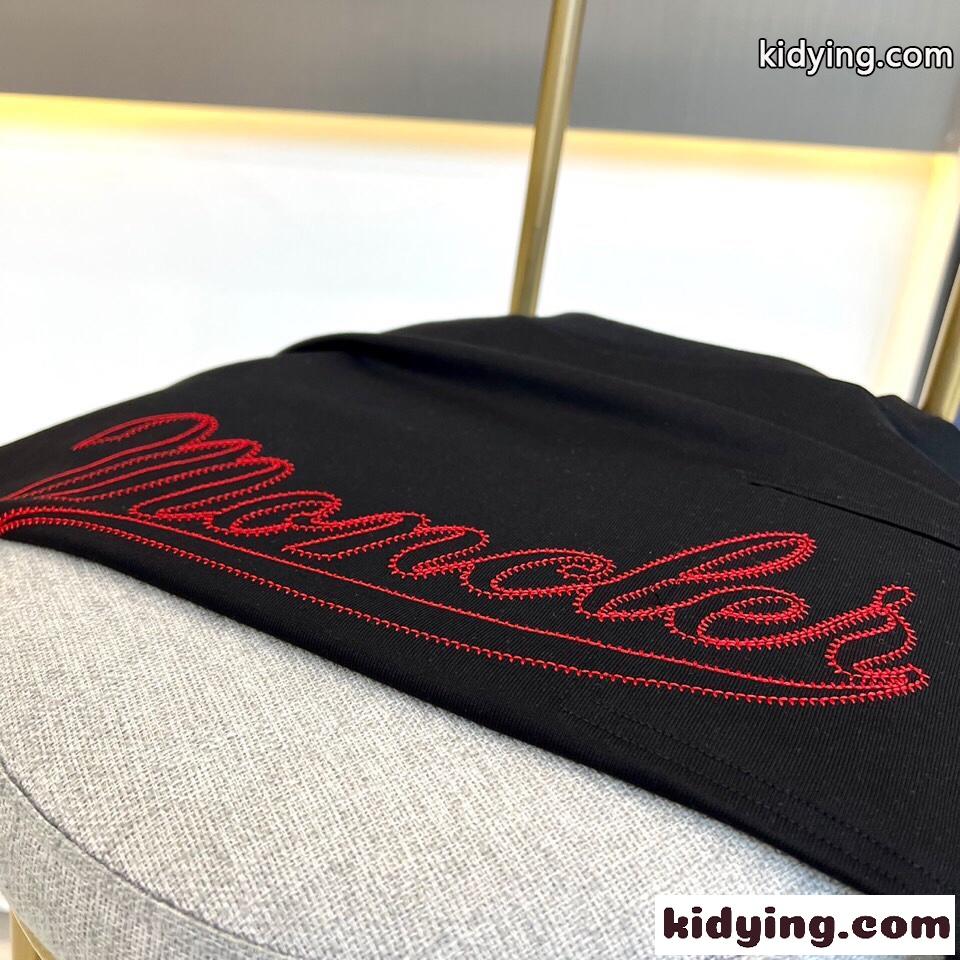 ユニセックス カジュアル ロゴ 刺繍 モンクレール Tシャツ コピー コットン 半袖 ブラック-3