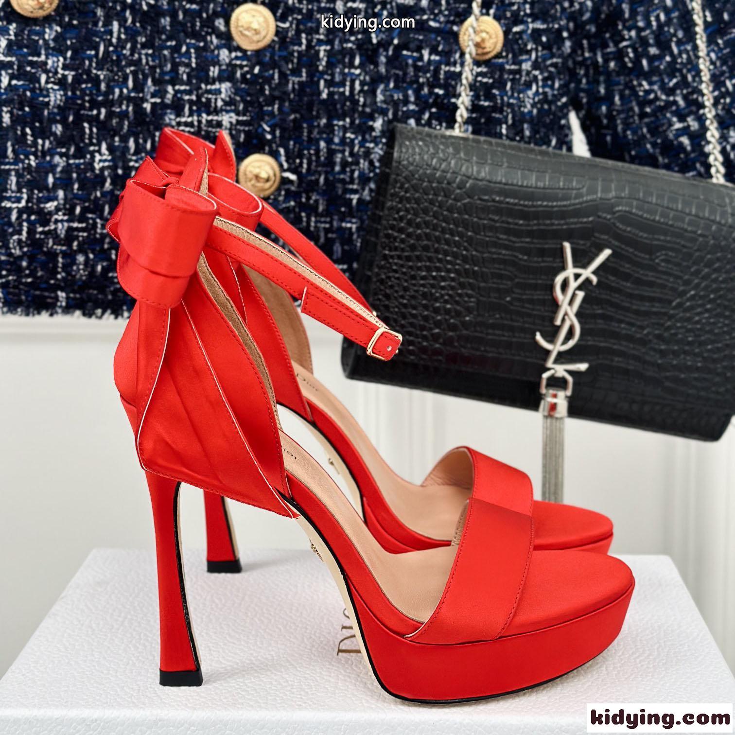 Mlle Dior ヒールサンダル クリスチャン・ディオール サンダル コピー レッド-1