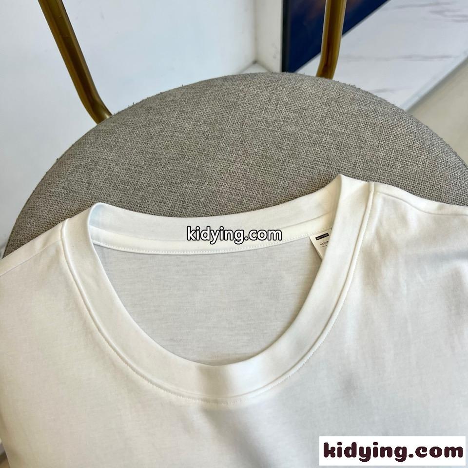 定番 快適 シルケットコットン 半袖Tシャツ エルメス Tシャツ コピー ホワイト-1