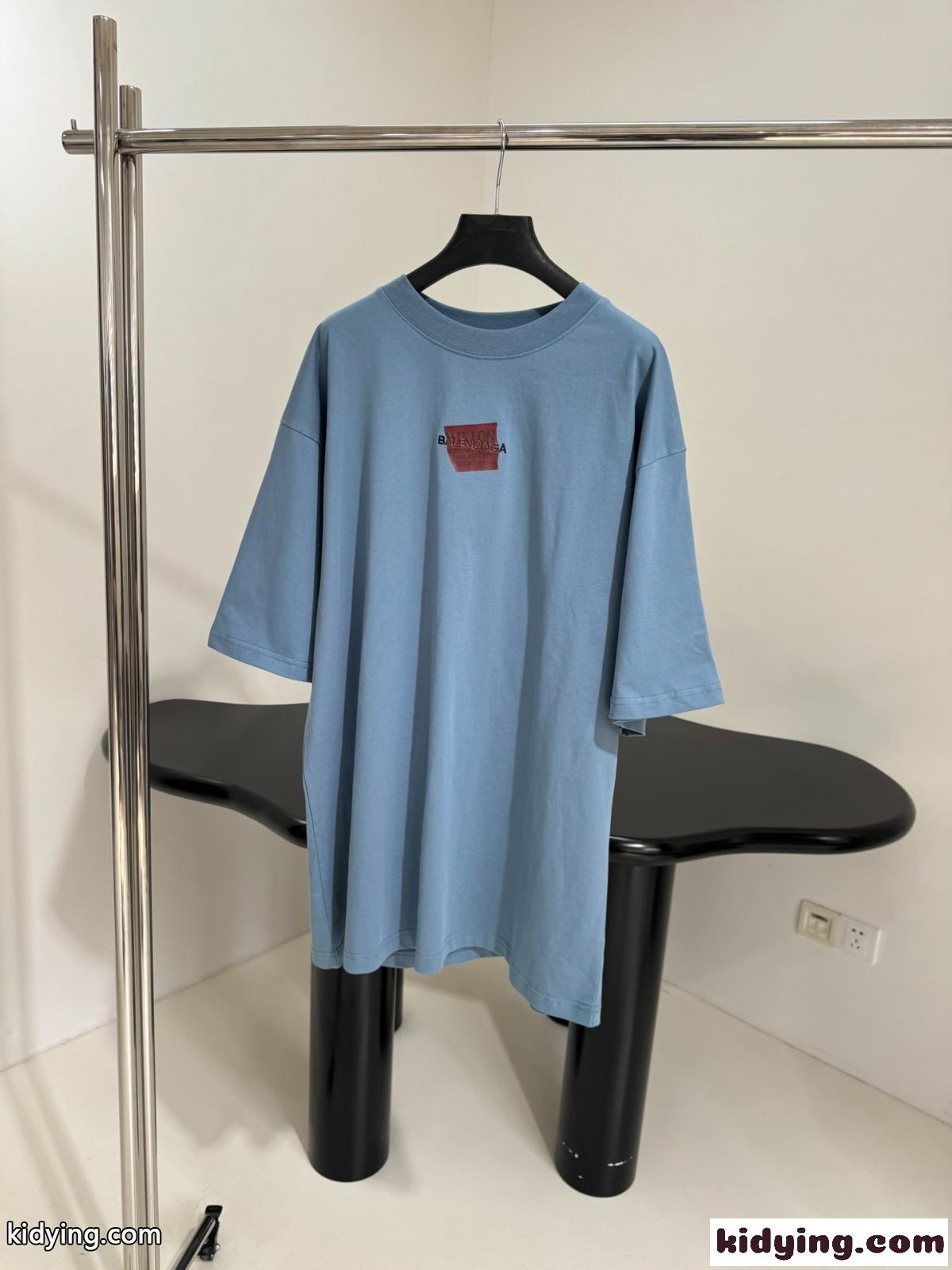 ユニセックス バレンシアガ TAPED BALENCIAGA BACK Tシャツ コピー ライトブルー-1
