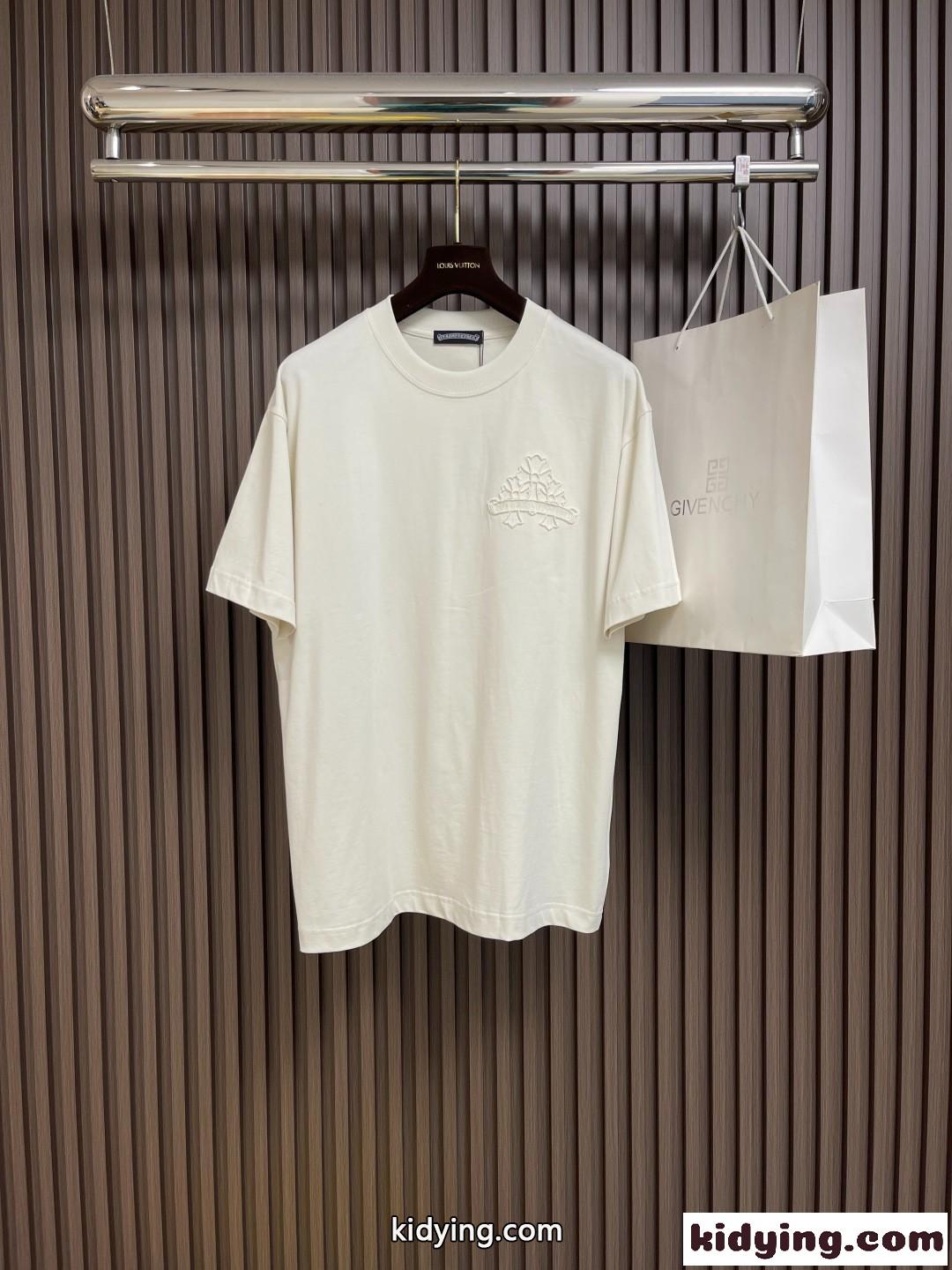 カジュアル ロゴ 半袖Tシャツ クロムハーツ Tシャツ コピー コットン-1