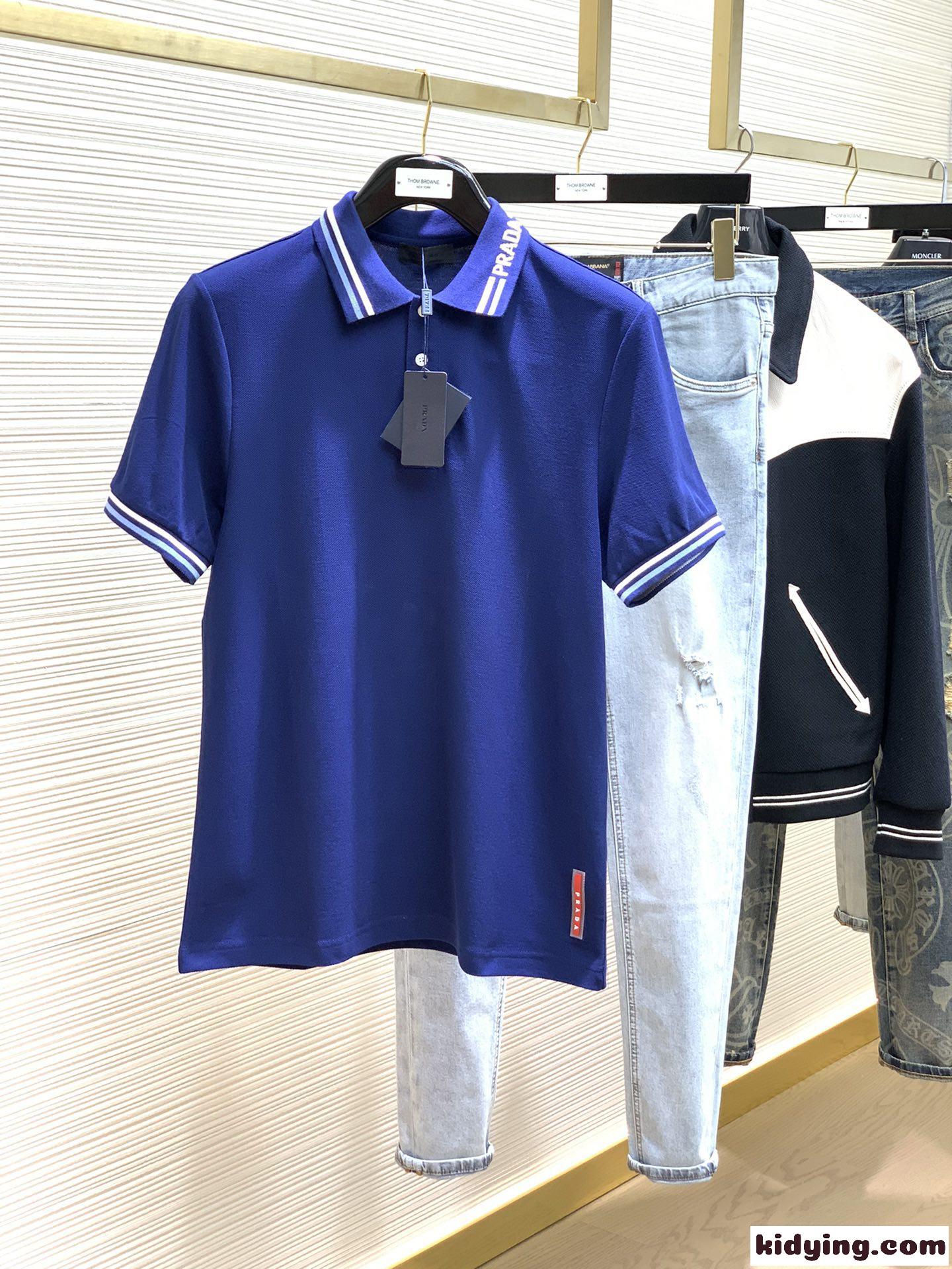 プラダ Tシャツ コピー 洗練された カジュアル ロゴ 半袖 ポロシャツ-0