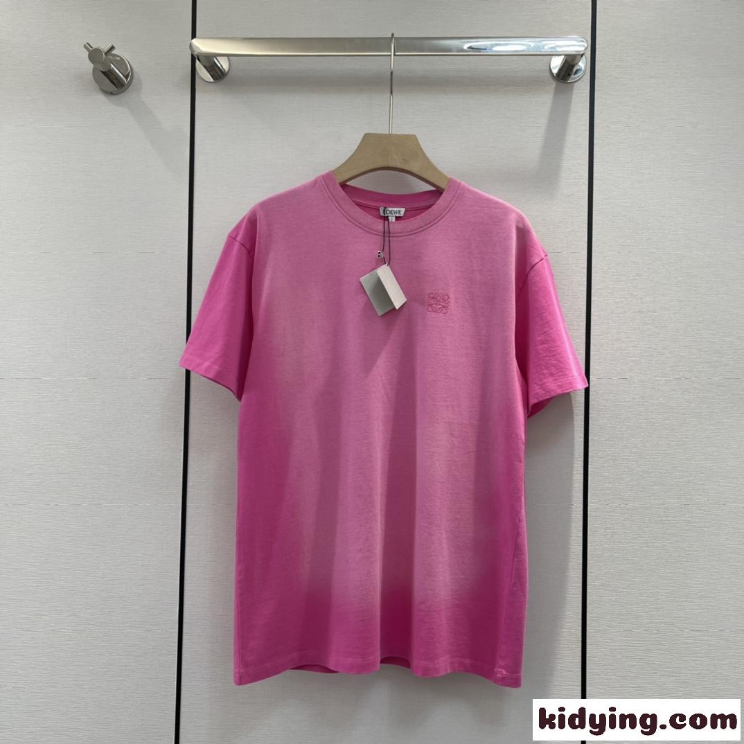シンプル 人気 カジュアル クルーネック アナグラム ロエベ Tシャツ コピー 半袖-0