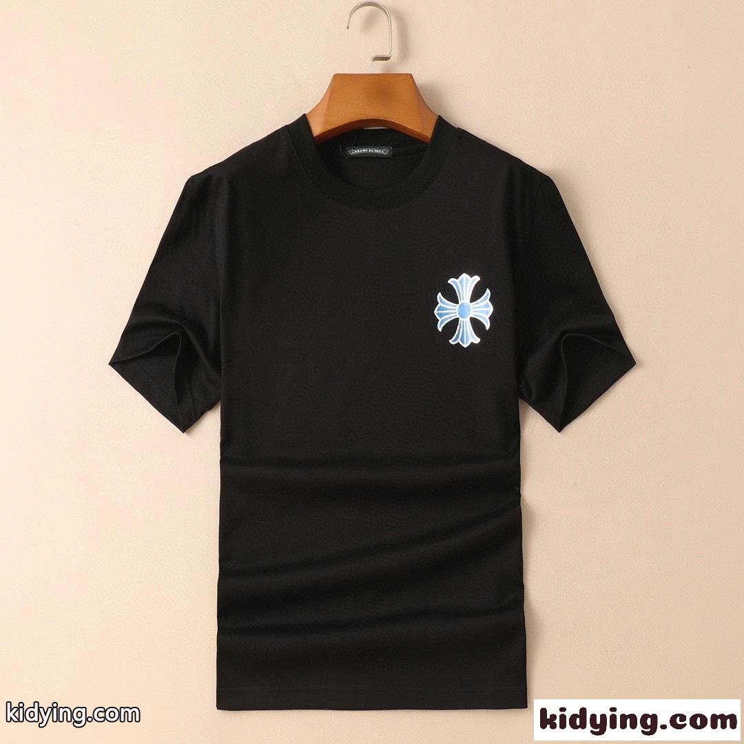 カジュアル 合わせやすい プリント クロムハーツ 半袖Tシャツ コピー 着心地いい 春夏 定番 クルーネック-1