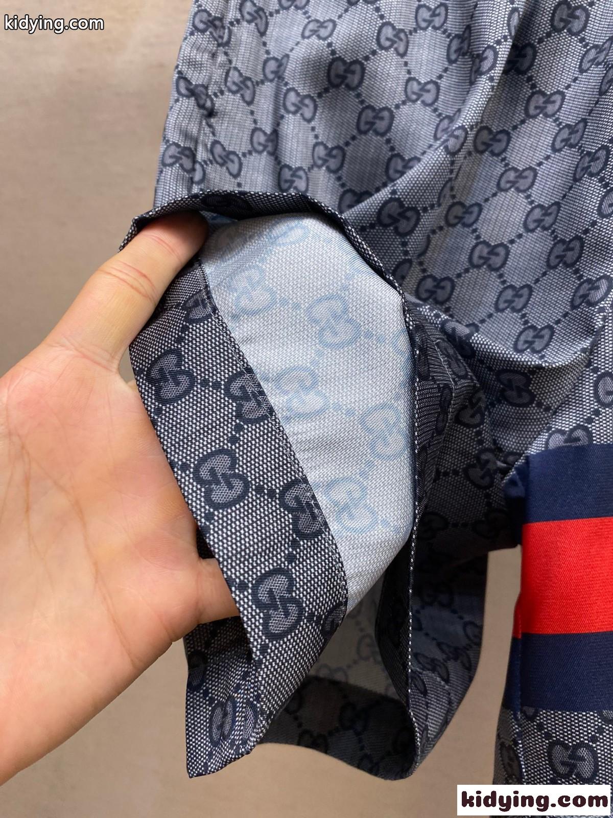 GG 薄手ストレッチ グッチ パンツ コピー メンズ ショートパンツ グレー-4