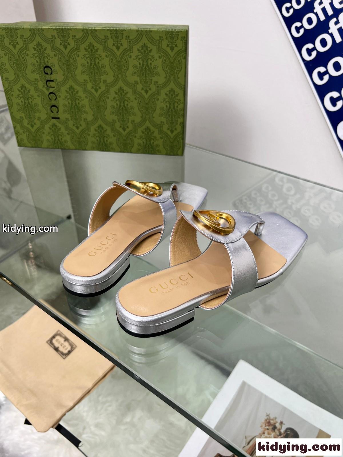 GUCCI グッチ ブロンディ トングサンダル スーパーコピー レディース シルバー-1