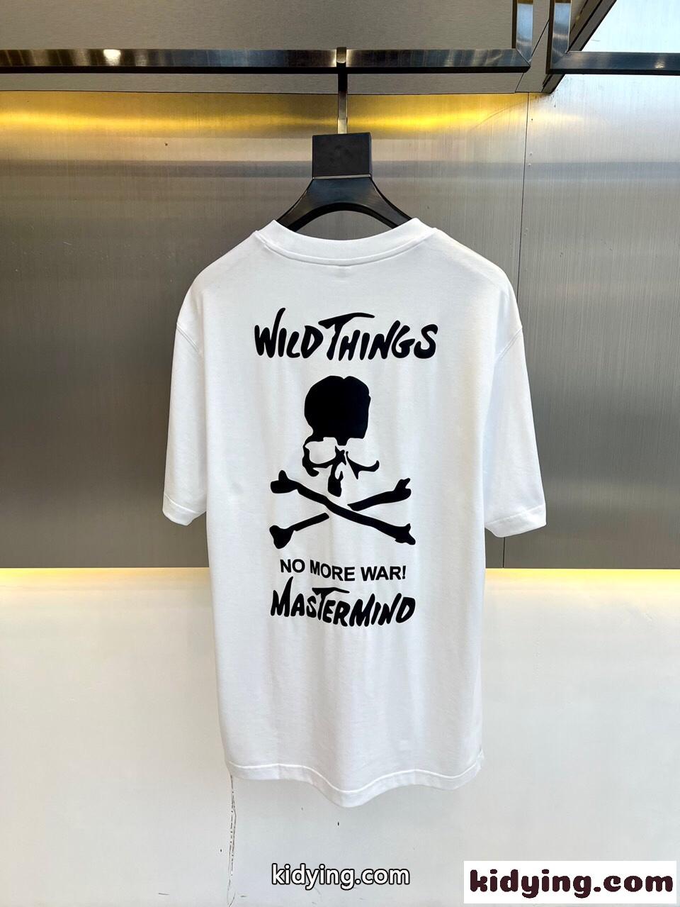 ユニセックス ベーシック コットン 半袖Tシャツ マスターマインド・ジャパン Tシャツ コピー-4