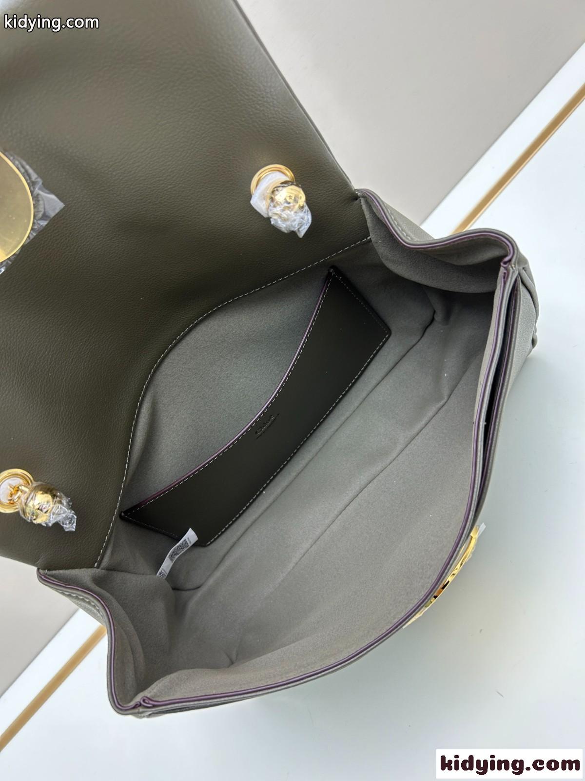 人気 グレインレザー Chloé Heritage ショルダーバッグ クロエ バッグ スーパーコピー グリーン-4