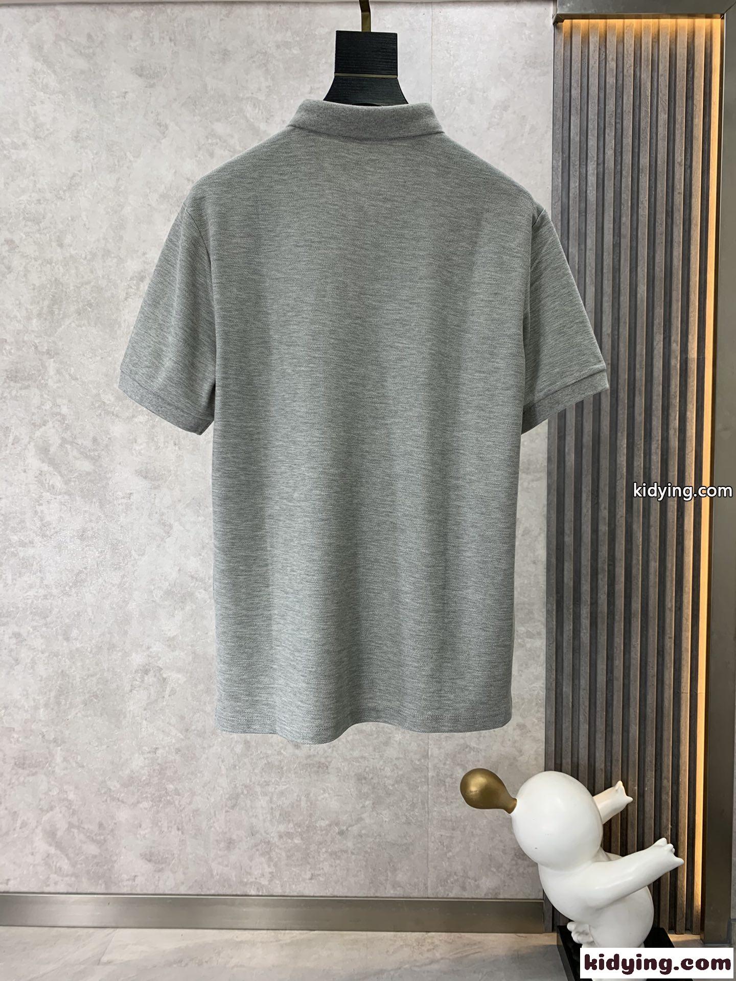 コットンピケ エンブロイダリー ポロシャツ ドルチェ&ガッバーナ Tシャツ コピー グレー-1