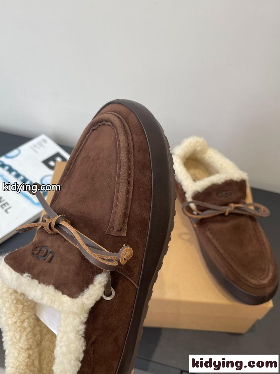 UGG アグ スーパーコピー 大人気 ムートンモカシン スリッポン ダークブラウン-4